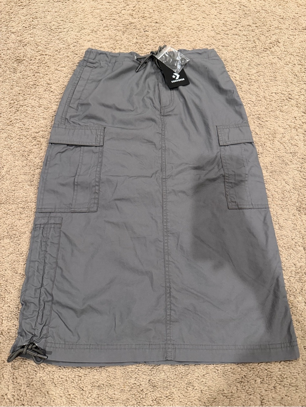 “New” Converse Gray Cargo Midi Skirt sizeXS